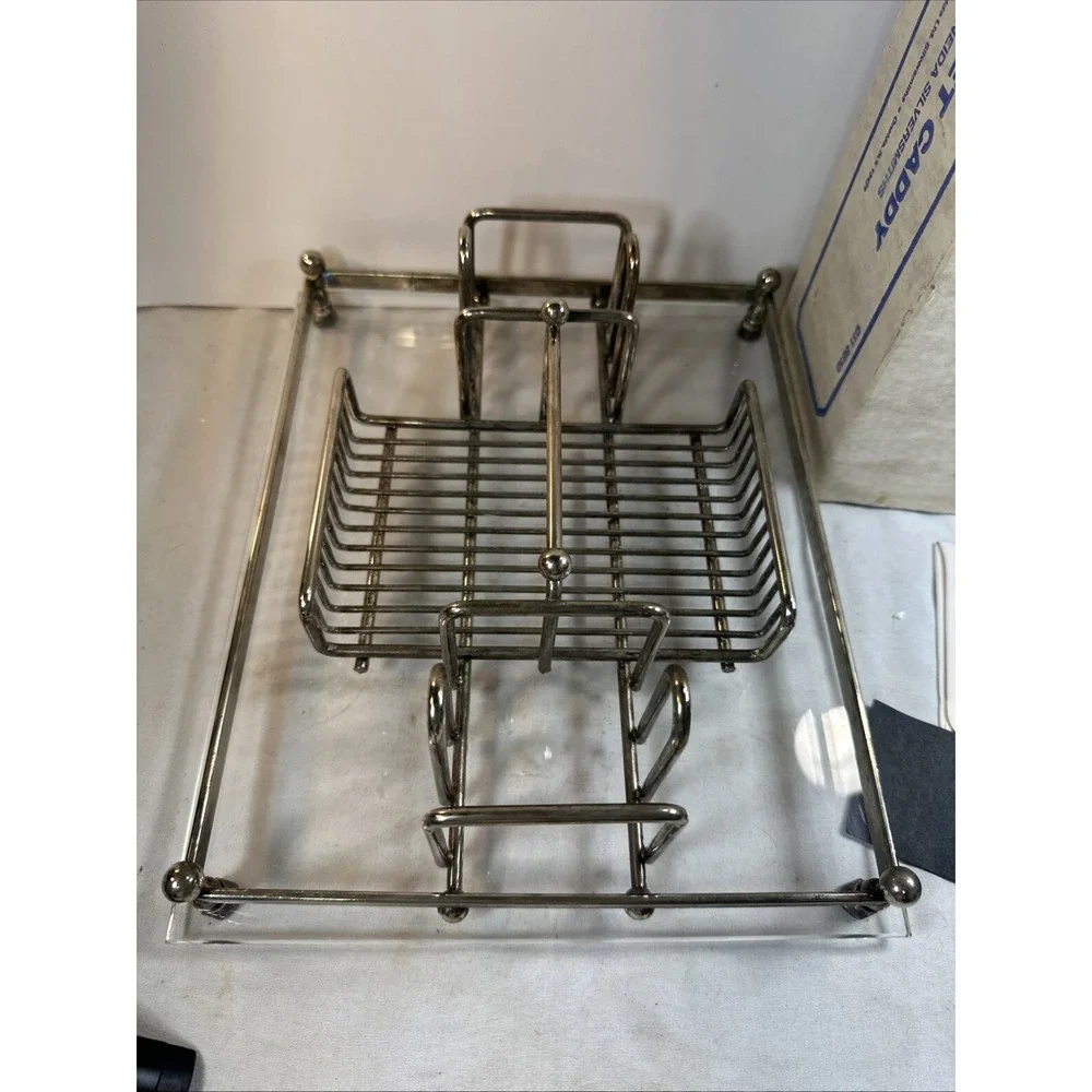 Oneida 70s Silverware Buffet CADDY Silverplated Acrylic Base for Events/Catering